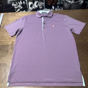 Greyson Striped Golf Polo Shirt Men's Size Medium